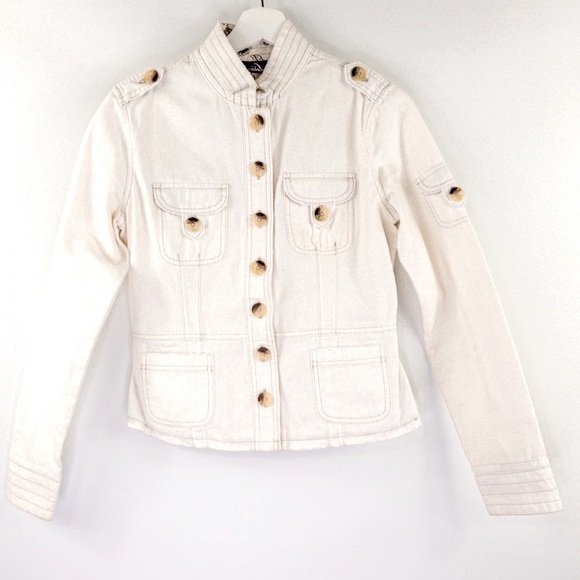 Jordache Jacket Button Up Contrast Stitch Size Small 100% Cotton Vintage 90’s - Picture 1 of 5